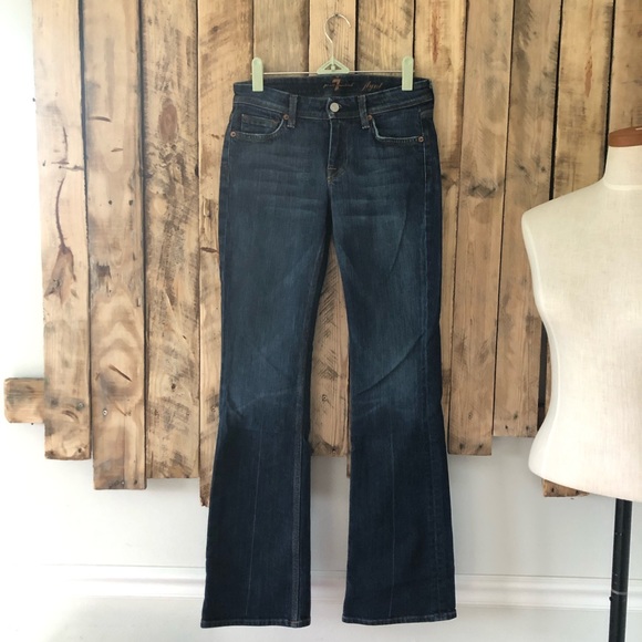7 For All Mankind Flynt Bootcut Dark Wash Jeans Size 25